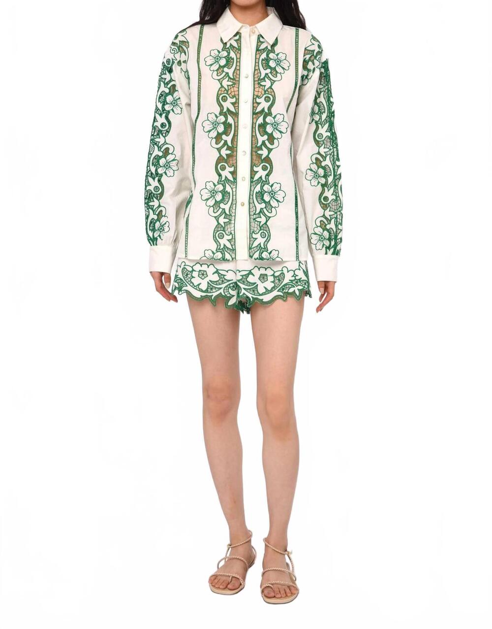 NEW LOVE THE LABEL trinity top in white/green